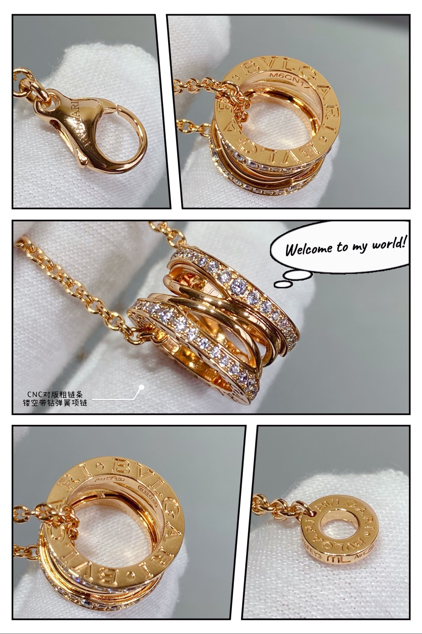 [TOP] BVLGARI Hollow Diamond Spring Necklace - 3 Color