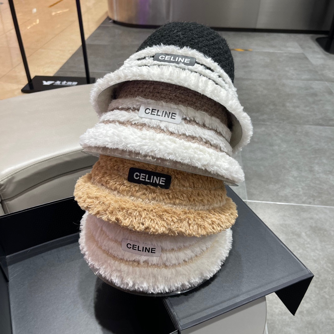 [TOP] CELINE Plush Embroidered Fisherman's Hats - 4 Colors