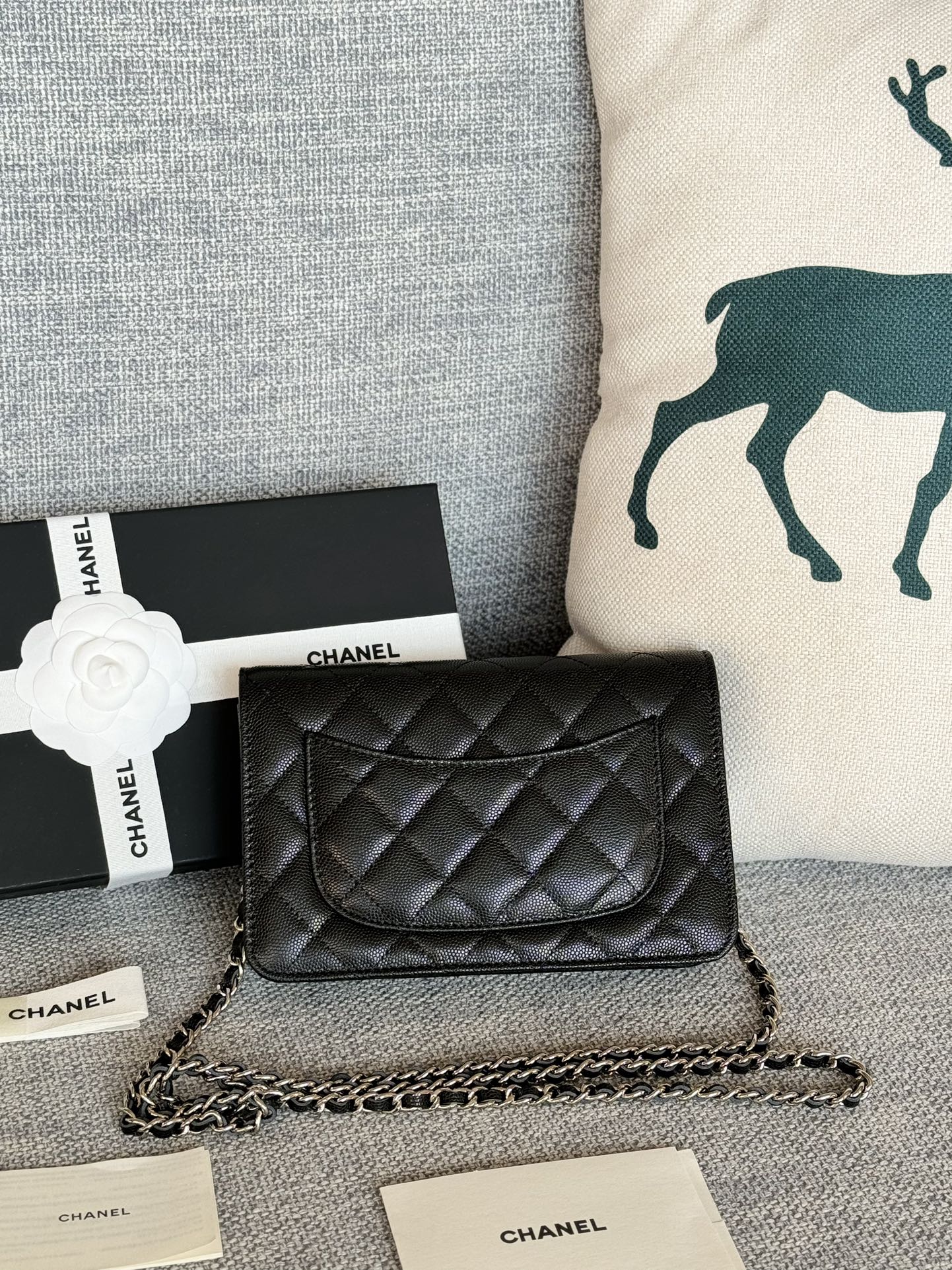 [TOP] CHANEL WOC Bag Caviar Leather 19CM - Black - SHW&GHW