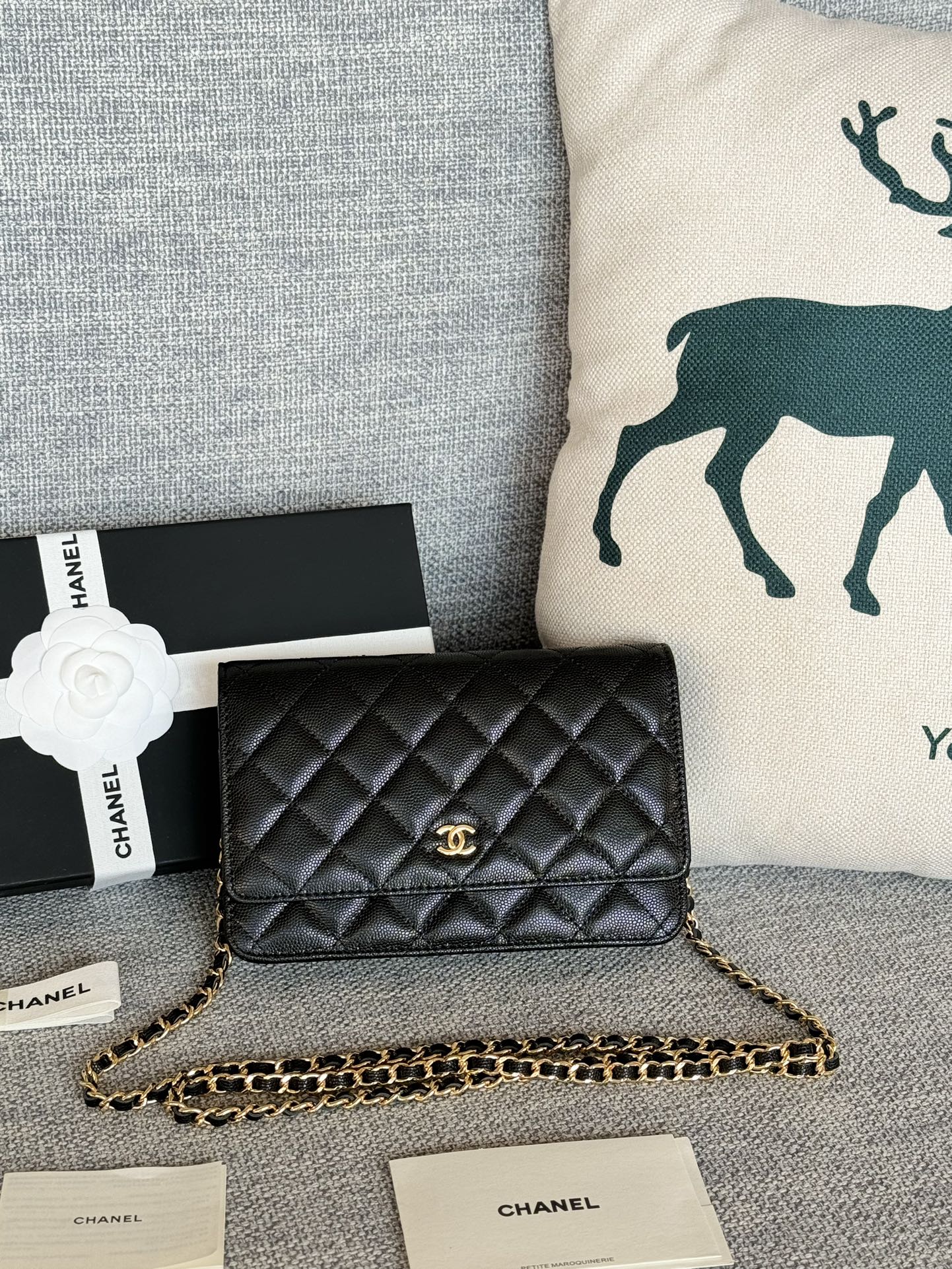 [TOP] CHANEL WOC Bag Caviar Leather 19CM - Black - SHW&GHW