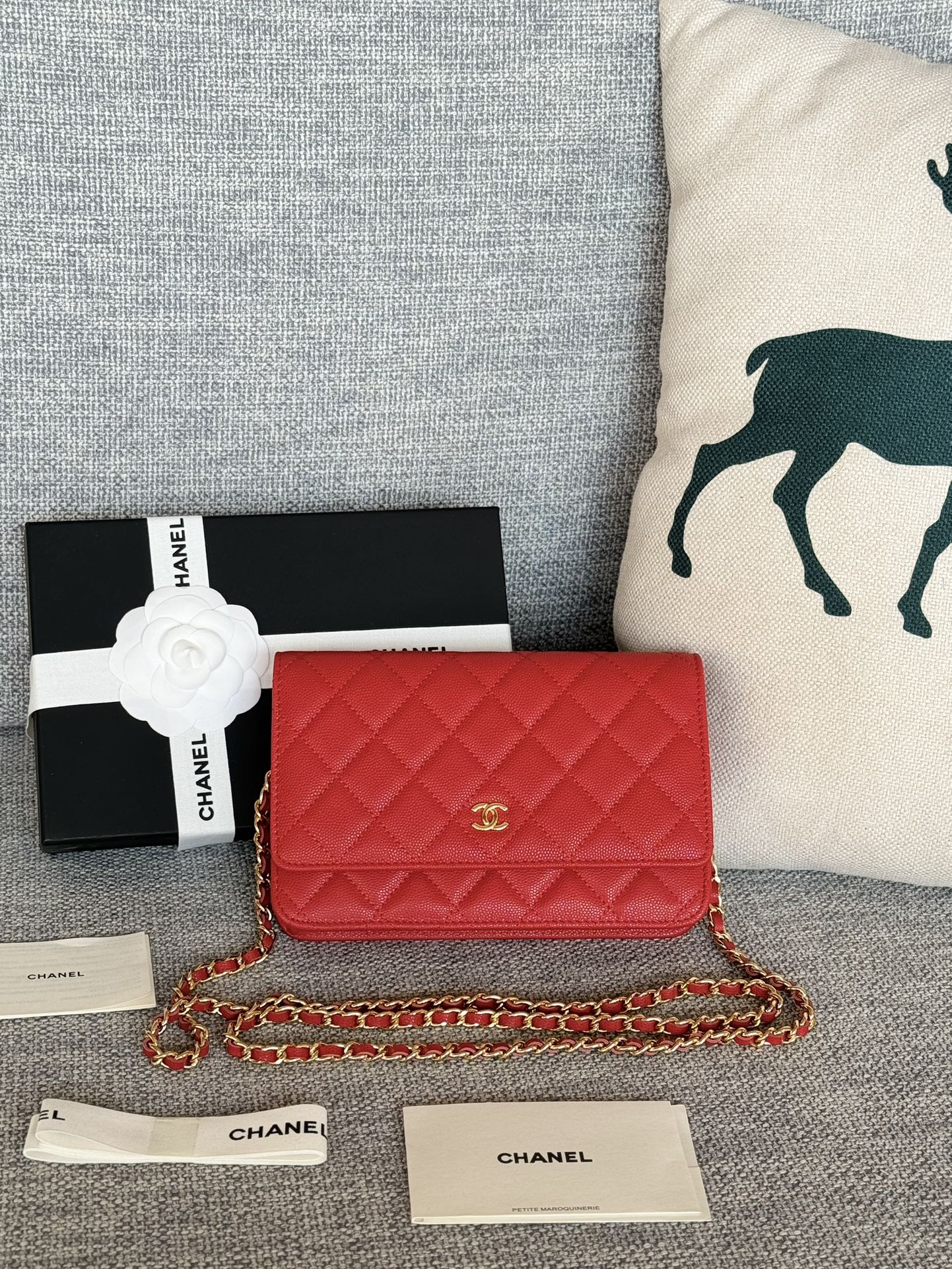 [TOP] CHANEL WOC Bag Caviar Leather 19CM - Red&GHW
