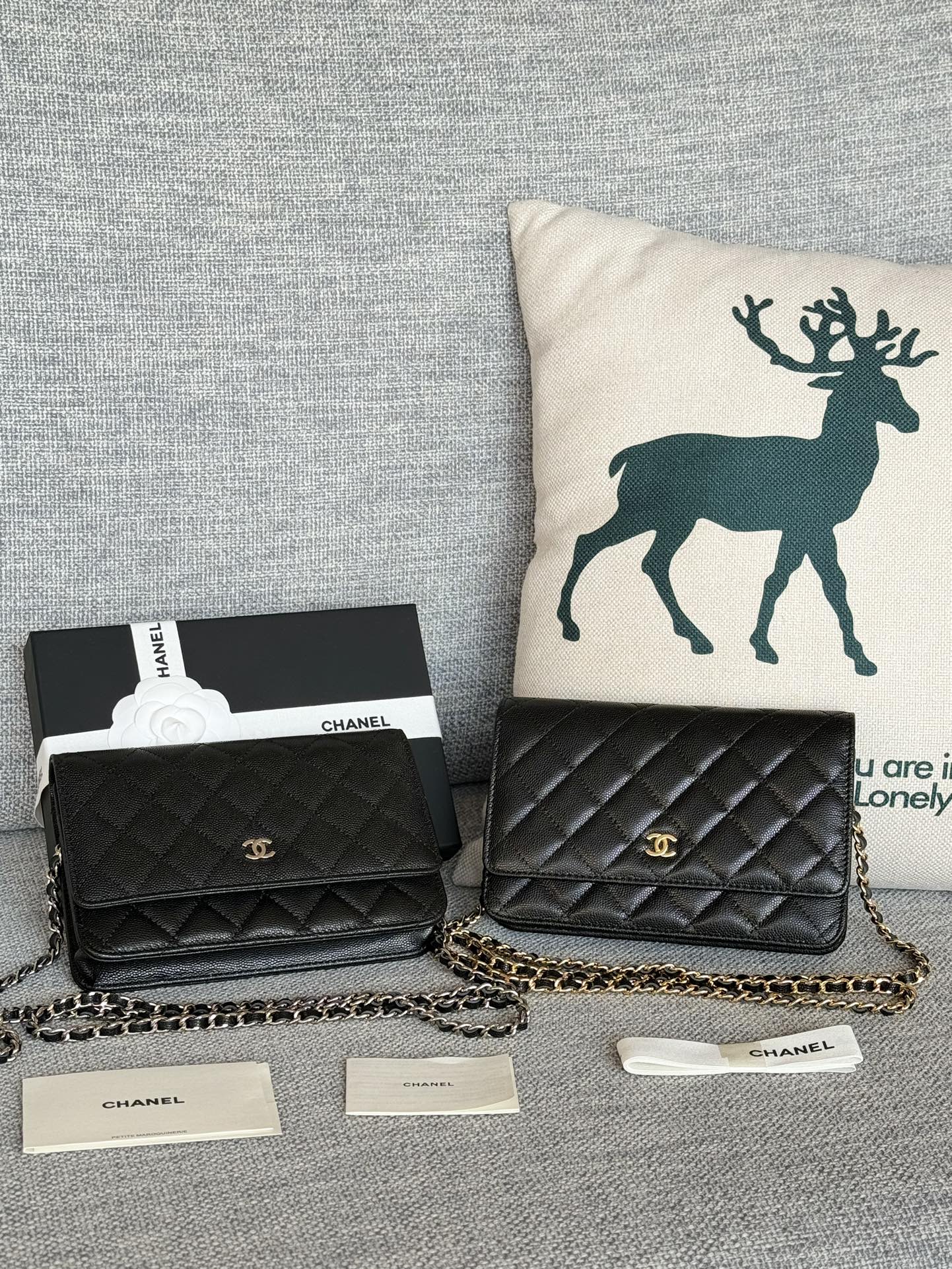 [TOP] CHANEL WOC Bag Caviar Leather 19CM - Black - SHW&GHW