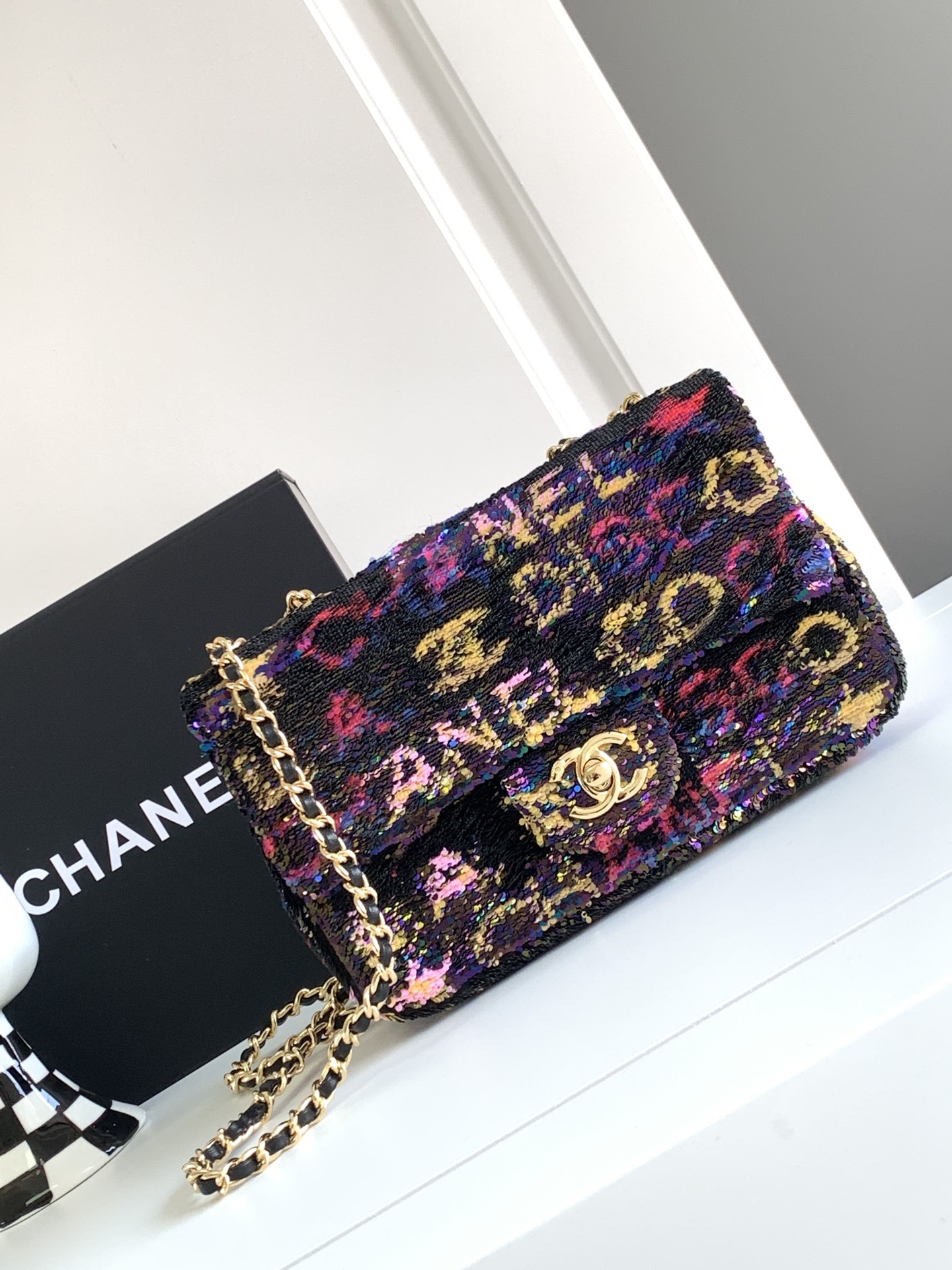 [TOP] CHANEL Sparkling Flap Bags - Black&GWH