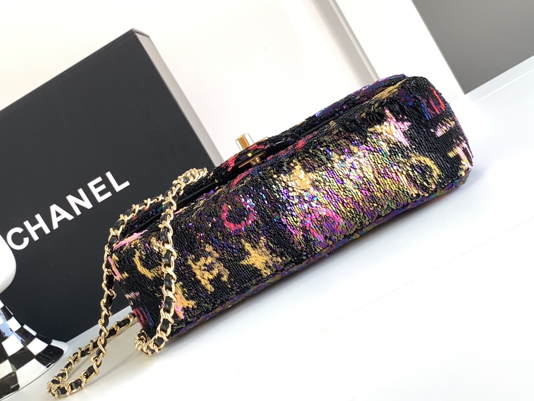 [TOP] CHANEL Sparkling Flap Bags - Black&GWH