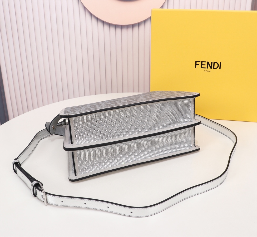 [TOP]FENDI Double FF Full Drill Peekaboo Bag 27×21×9.5CM - SHW