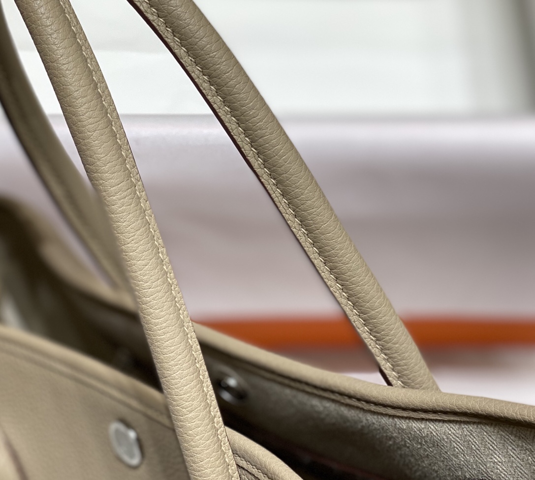 [TOP] HERMES Garden Party Bags Leather 30CM/36CM - Windbreaker Gray&SHW