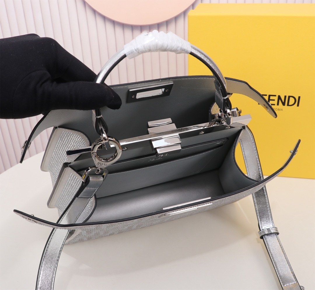 [TOP]FENDI Double FF Full Drill Peekaboo Bag 27×21×9.5CM - SHW