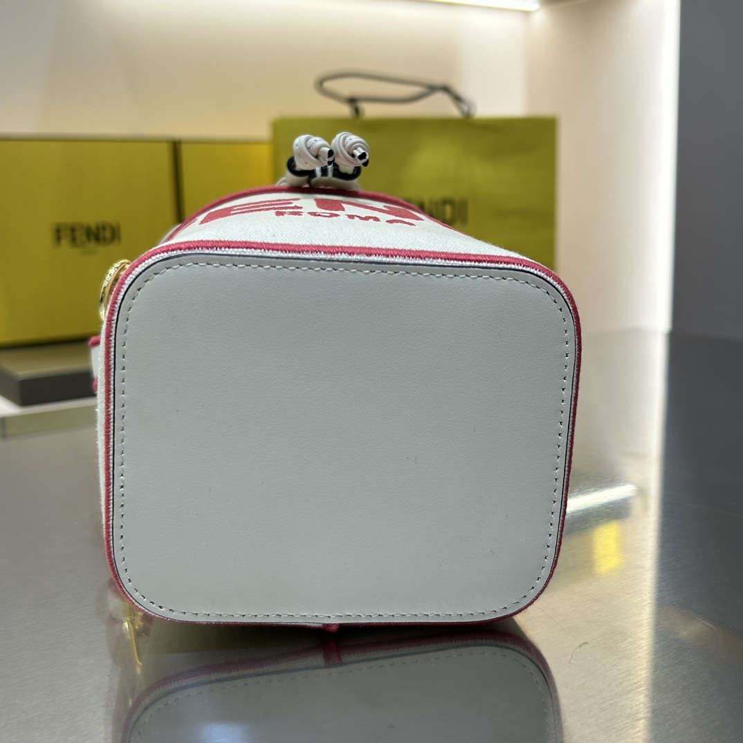 [TOP] FENDI Canvas Mon Tresor Bag - 18x12x10cm - Red