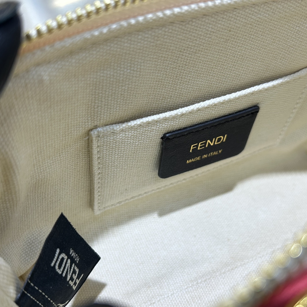 [TOP] FENDI Canvas embroidery Boston Bags - 17×18×8cm - GHW