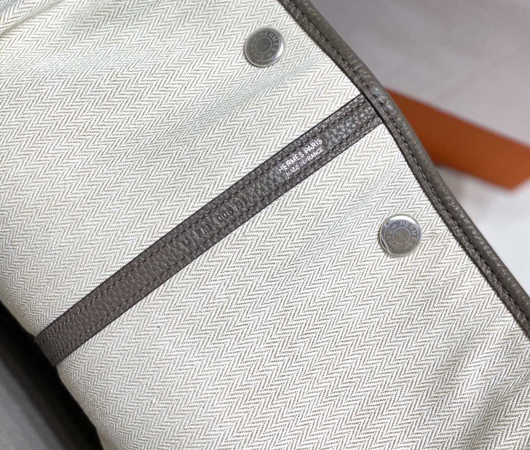 [TOP] HERMES Garden Party Bags Leather 30CM/36CM- Pewter Gray&SHW