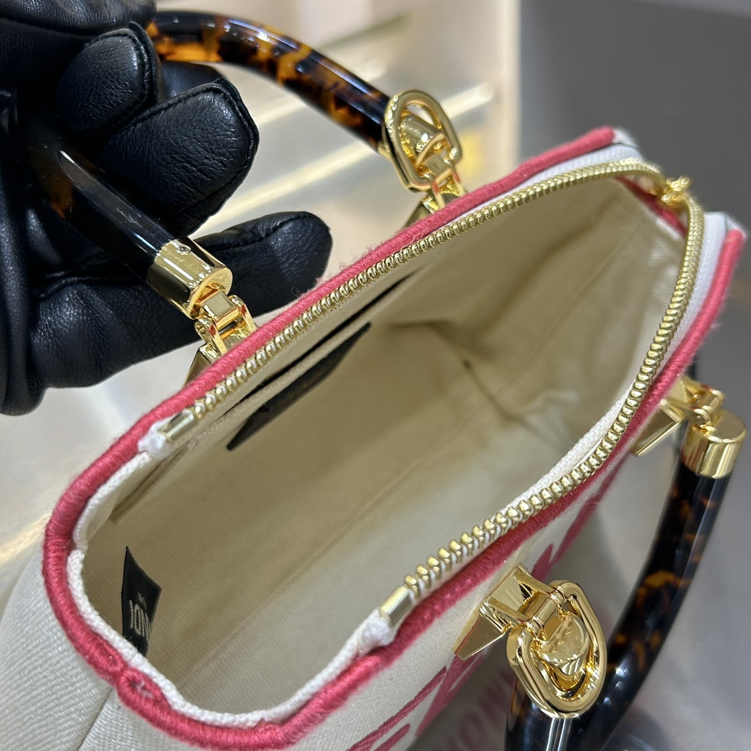 [TOP] FENDI Canvas embroidery Boston Bags - 17×18×8cm - GHW