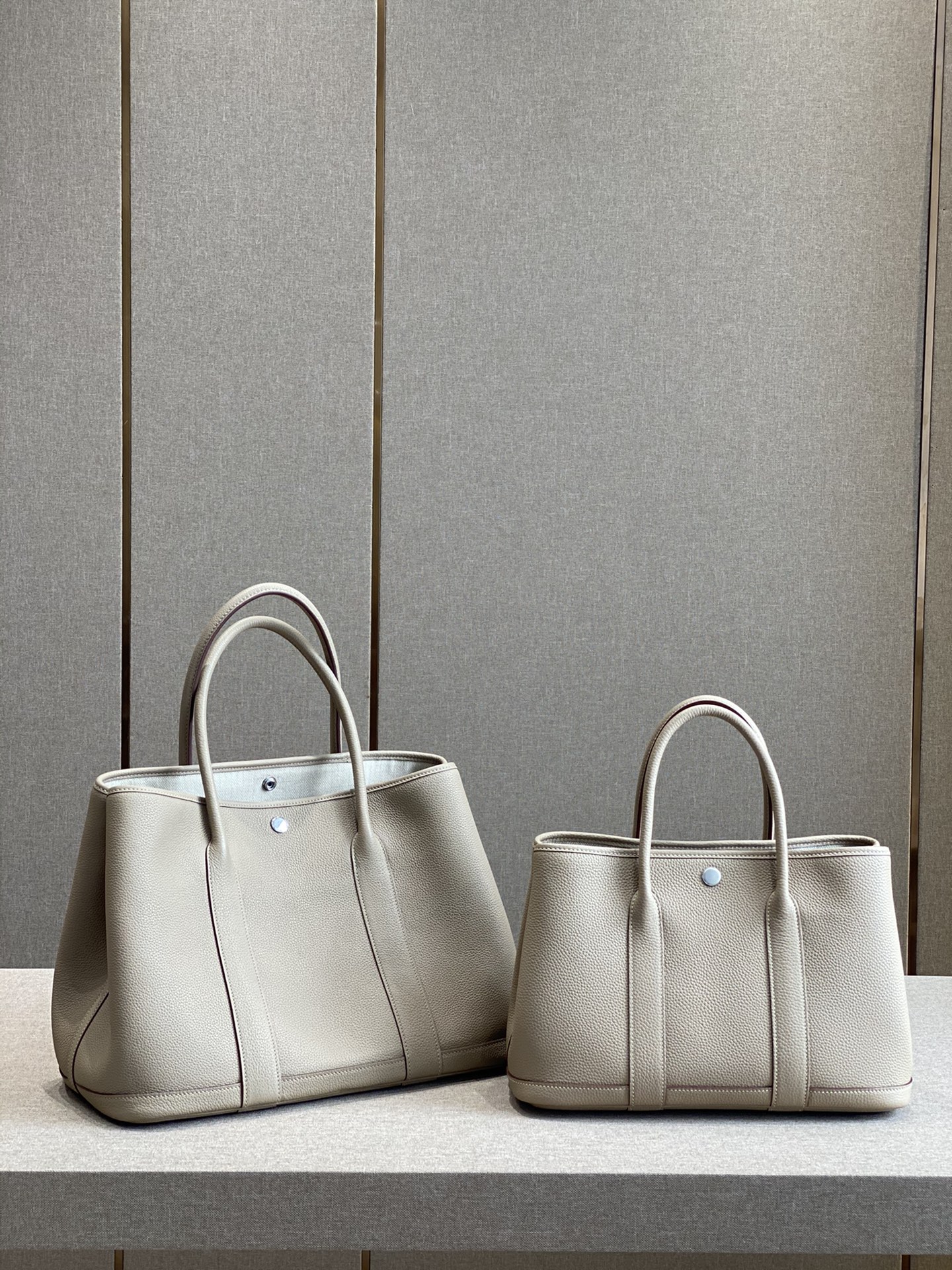 [TOP] HERMES Garden Party Bags Leather 30CM/36CM - Windbreaker Gray&SHW