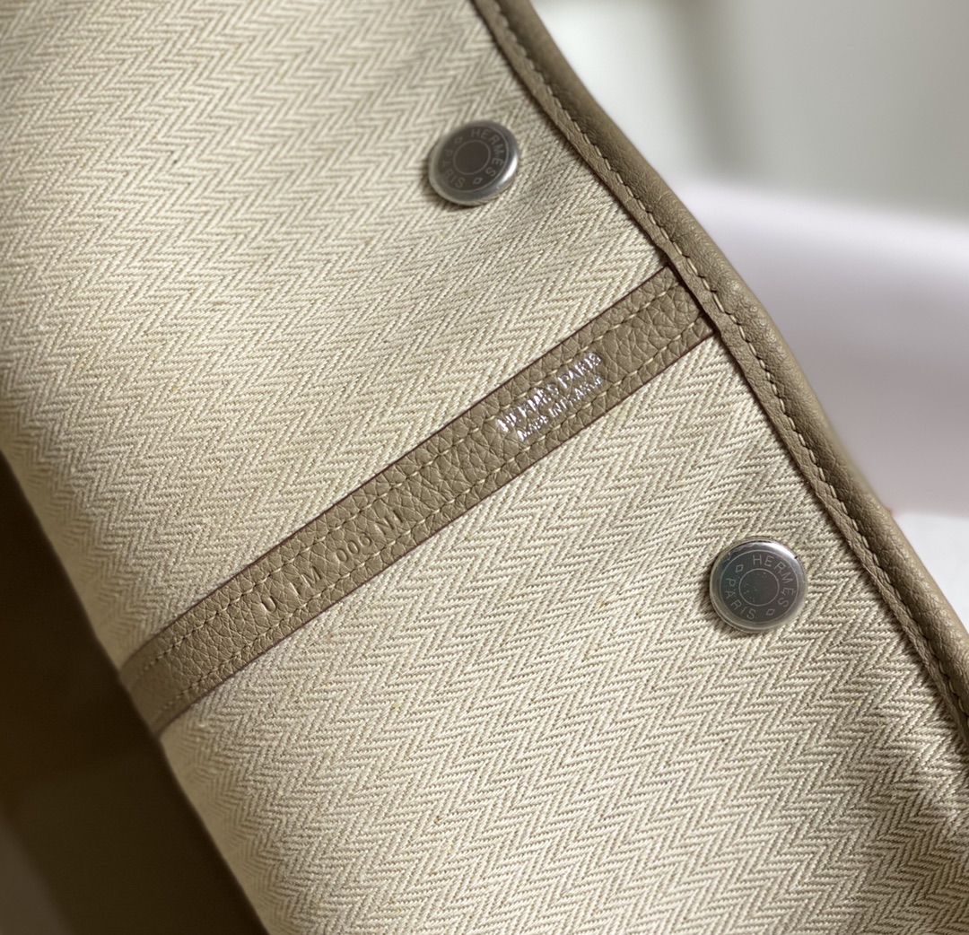 [TOP] HERMES Garden Party Bags Leather 30CM/36CM - Windbreaker Gray&SHW