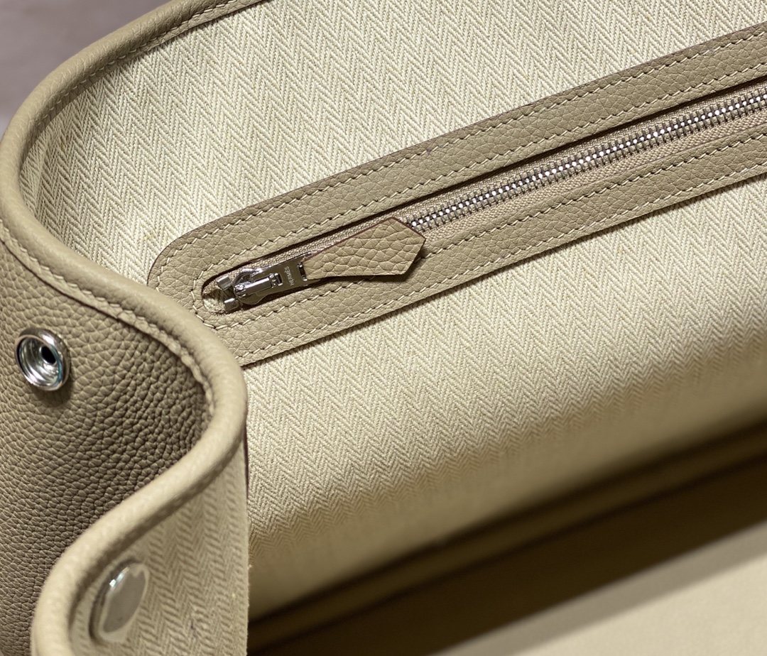[TOP] HERMES Garden Party Bags Leather 30CM/36CM - Windbreaker Gray&SHW