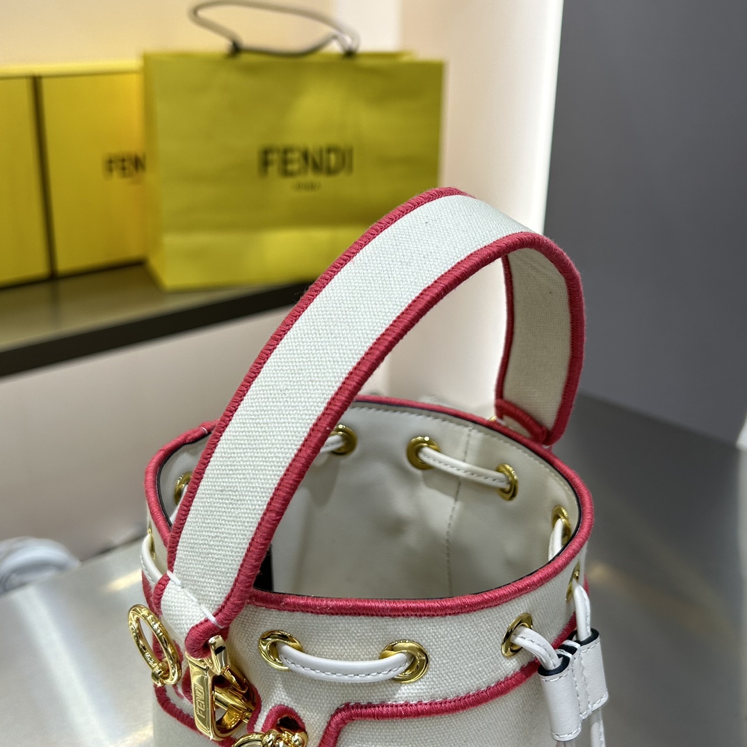 [TOP] FENDI Canvas Mon Tresor Bag - 18x12x10cm - Red