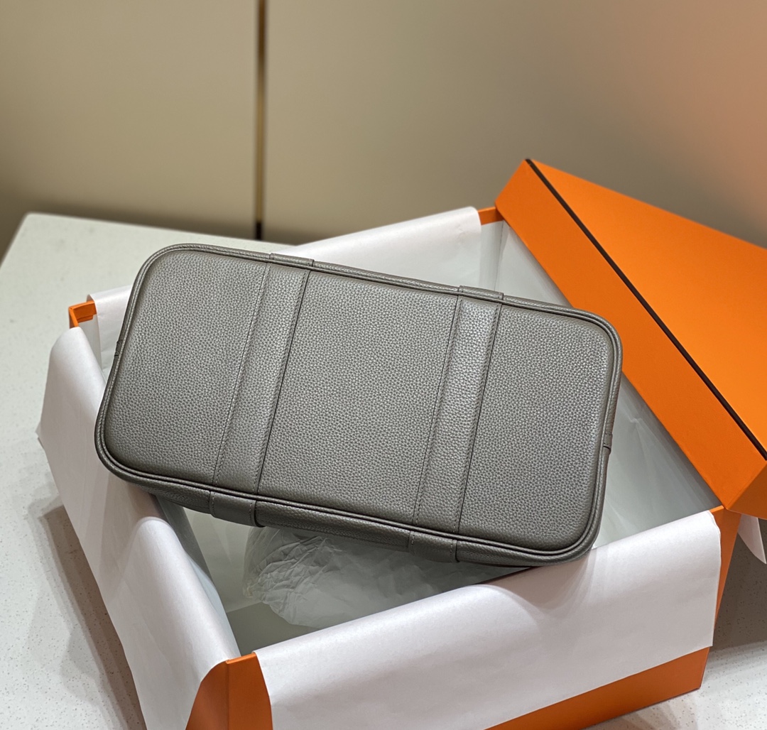 [TOP] HERMES Garden Party Bags Leather 30CM/36CM- Pewter Gray&SHW
