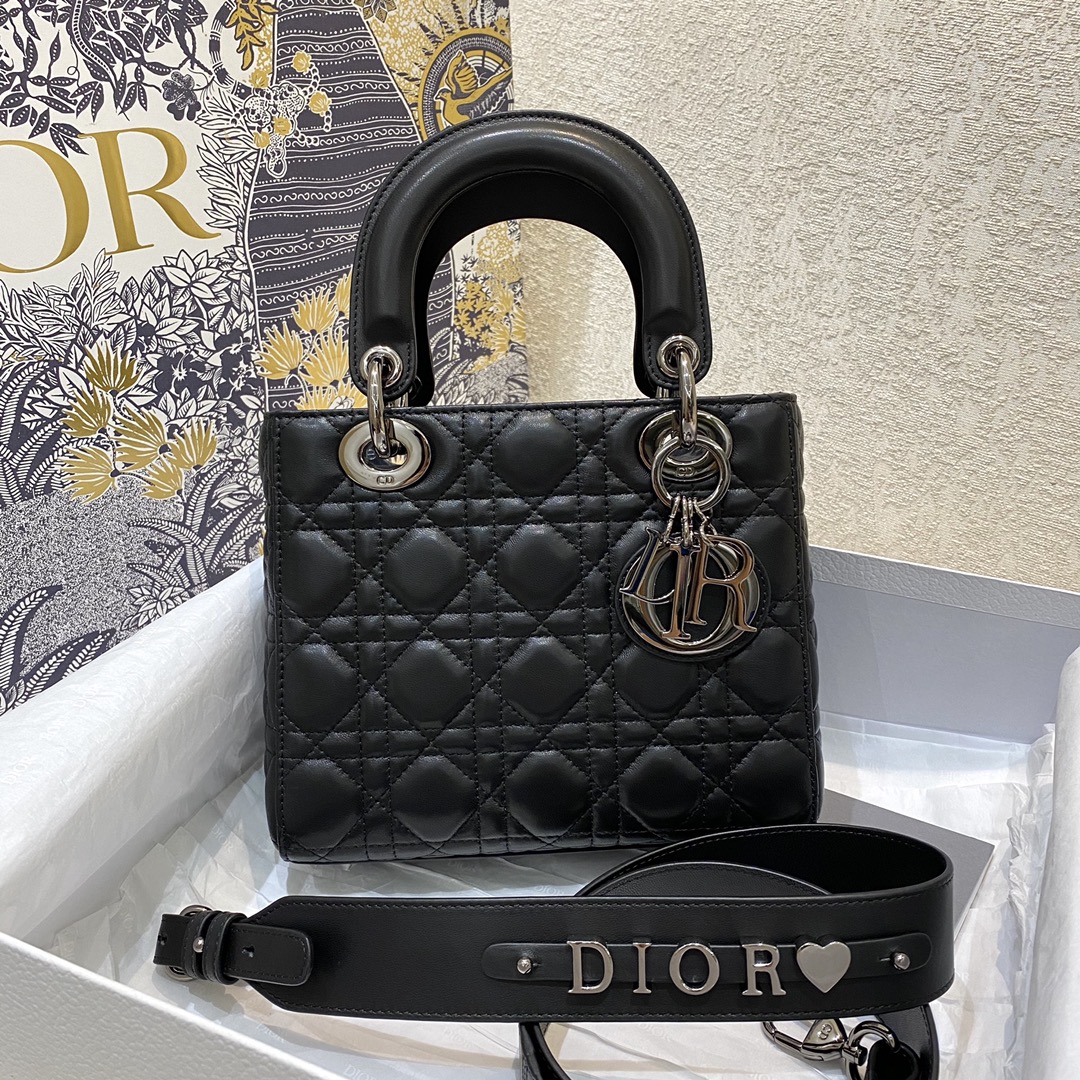 [TOP] Christian Dior Lady's Latest Gun Color Hardware Series Bags 20cm - 3 Colors