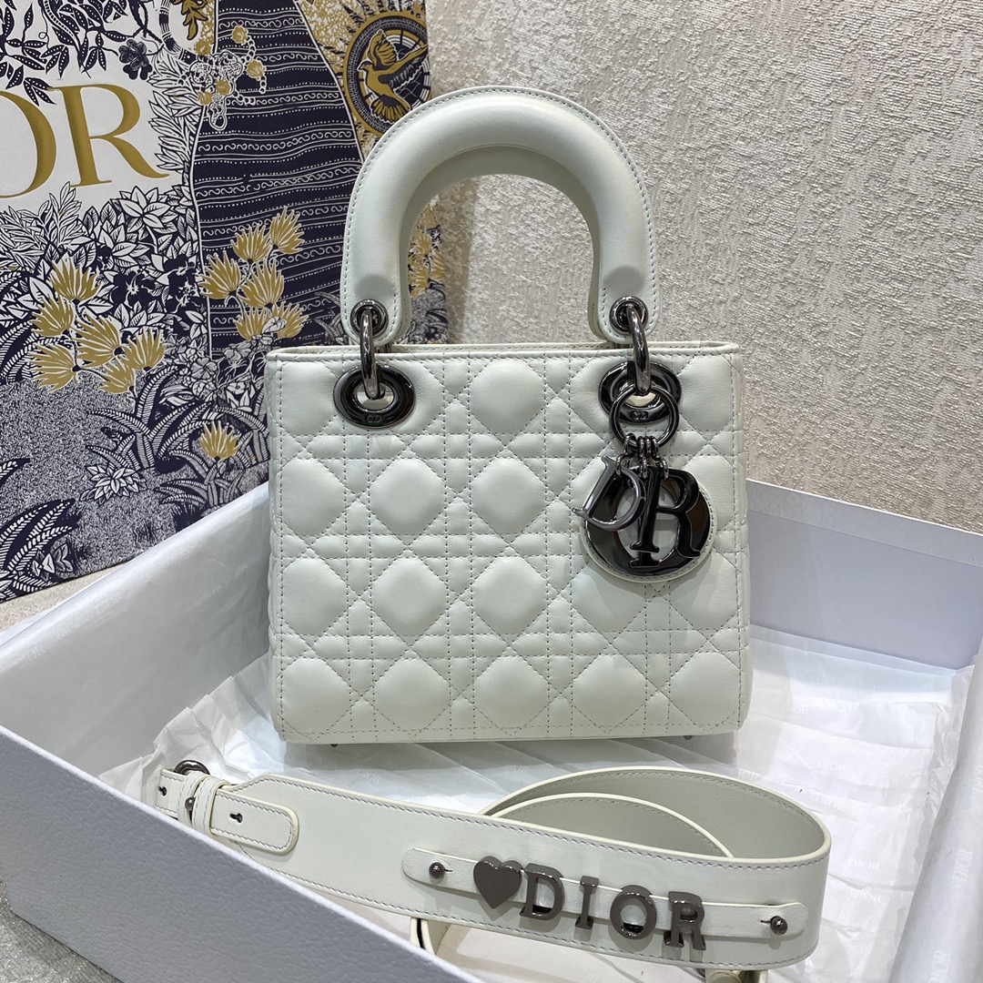 [TOP] Christian Dior Lady's Latest Gun Color Hardware Series Bags 20cm - 3 Colors