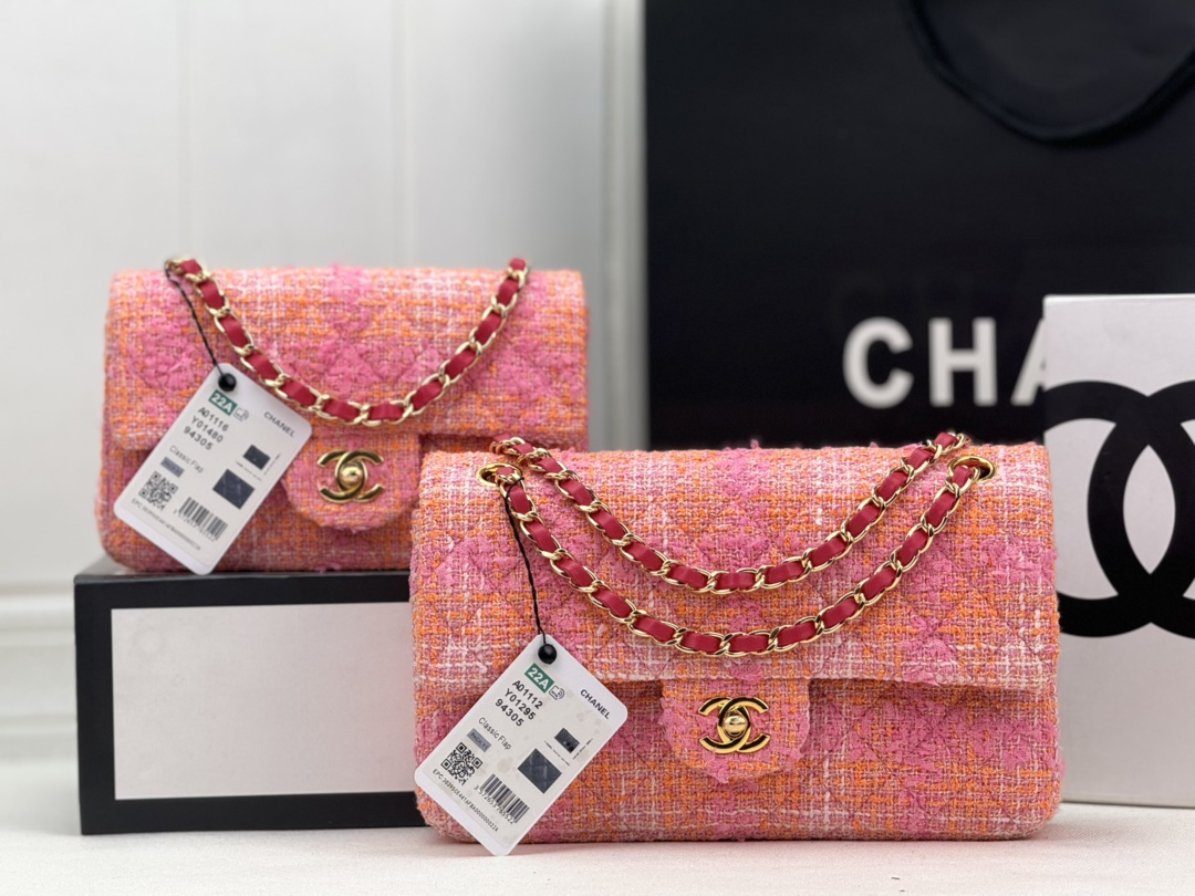 [TOP] CHANEL Woolen Series Flab Bags 20CM/25CM - 4 Colors&GWH