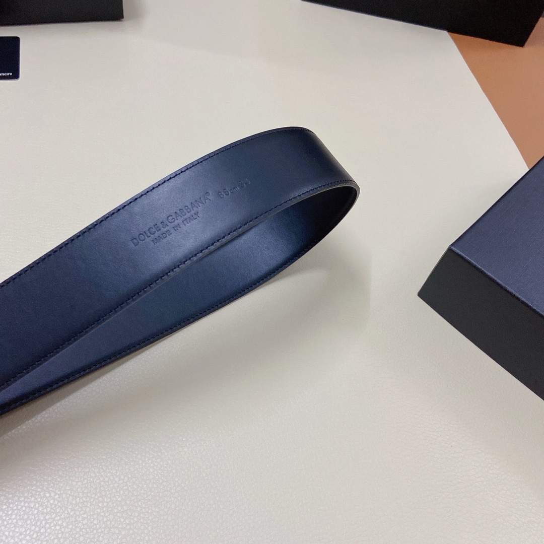 [TOP] Dolce & Gabbana D&G Double Sided Top Layer Cowhide Belts 4CM - Black