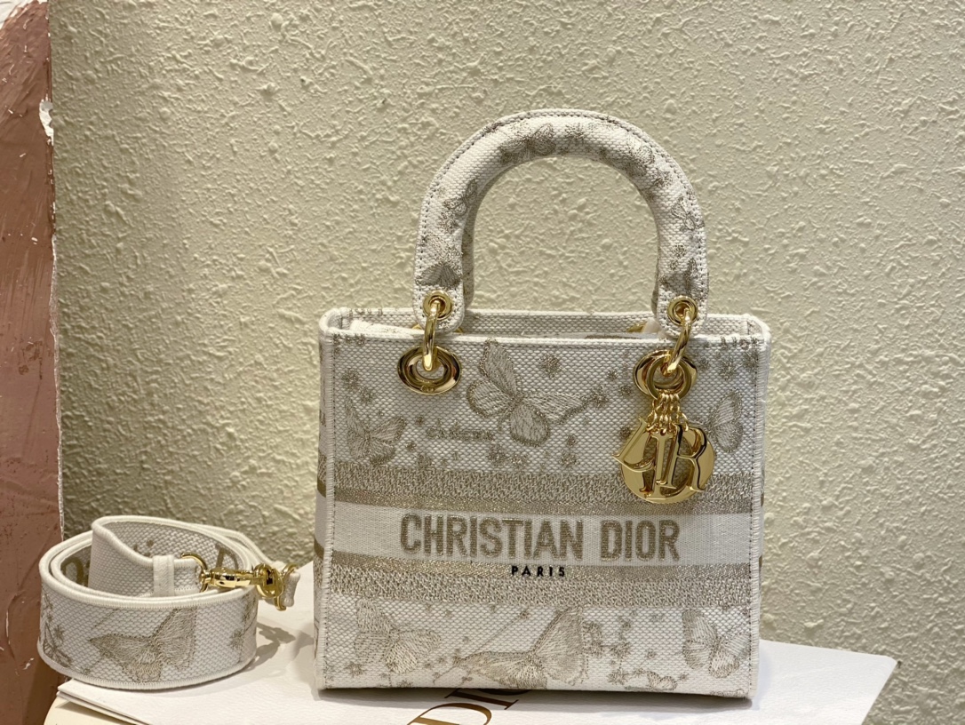 [TOP] Christian Dior Butterfly Zodiac Pattern Embroidery Bag - 24x20x11cm
