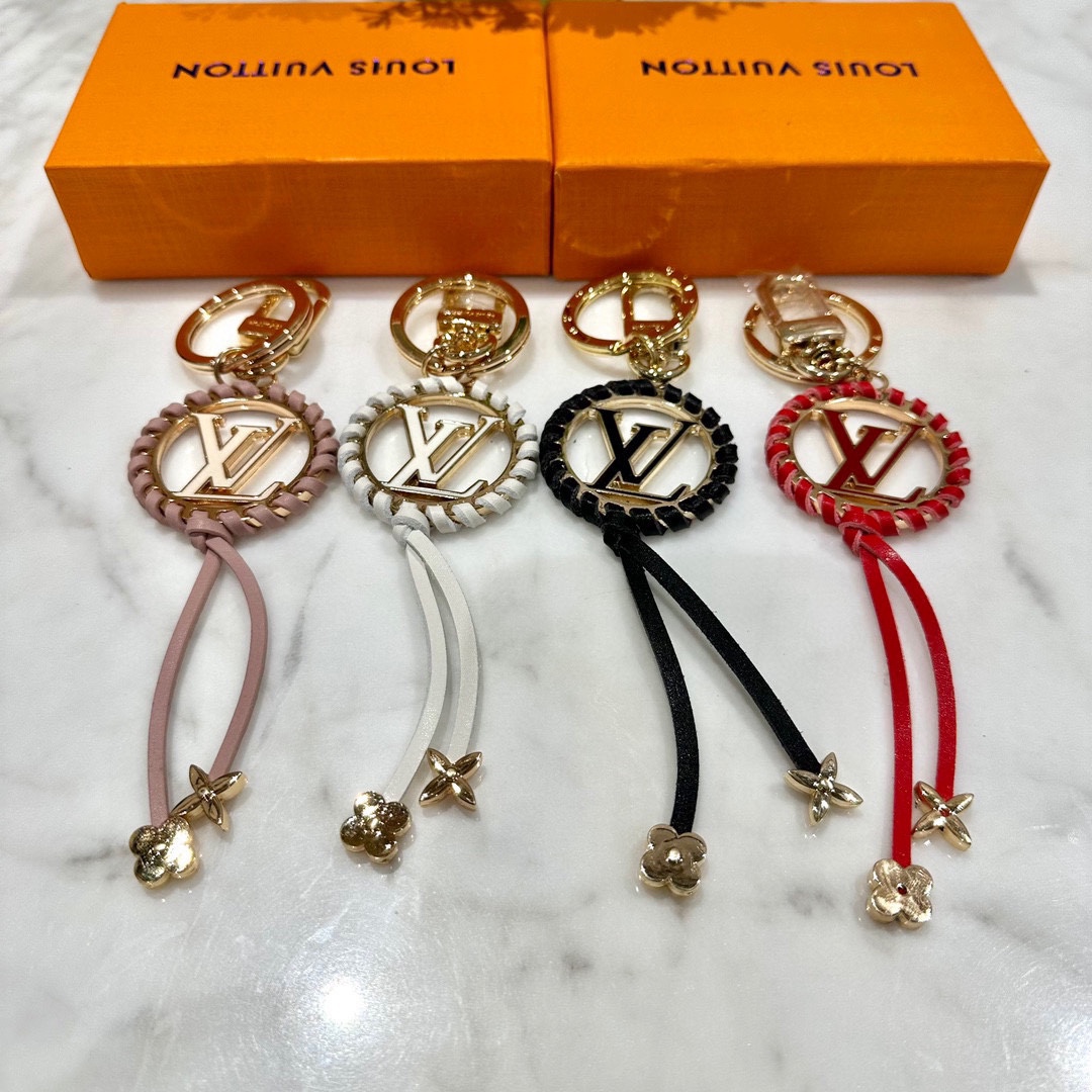 [TOP] Louis Vuitton LV Leather Woven Decorative Keychains - 4 Colors