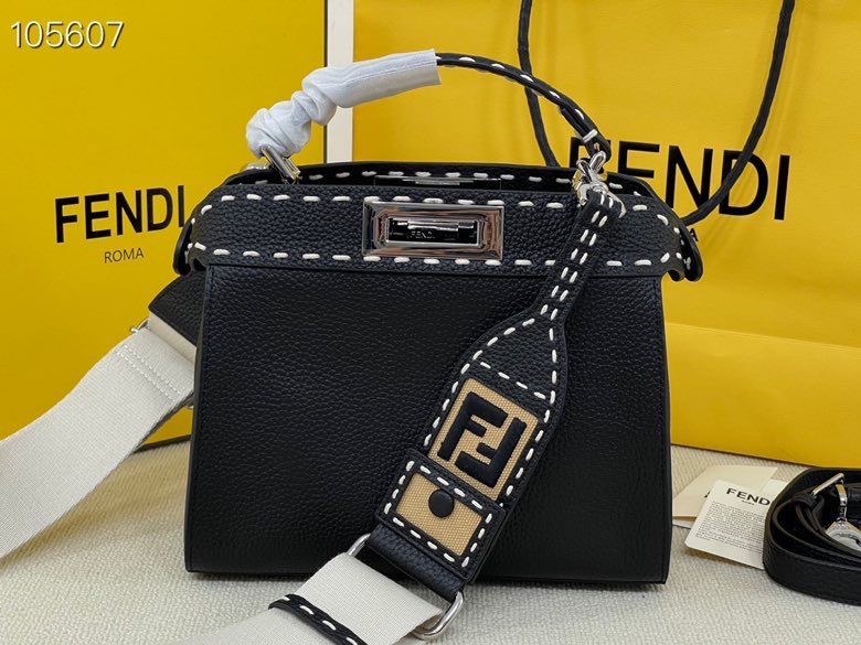 [TOP] FENDI Litchi Texture Peekaboo Bags 23×18×11CM - 2 Colors&SHW