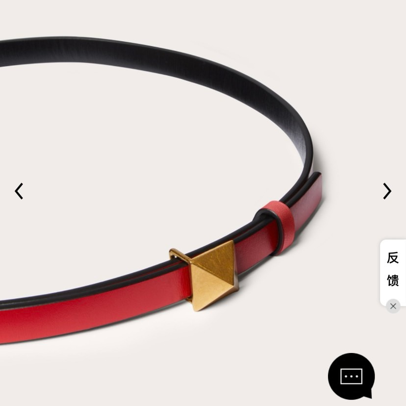 [TOP] VALENTINO Cowhide Belt - Red