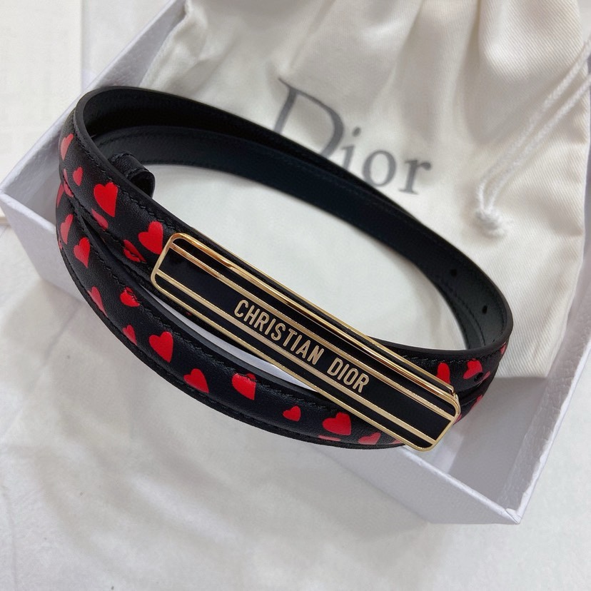 [TOP] Christian Dior Cow Leather Paired With Enamel Waistband Buckle - White