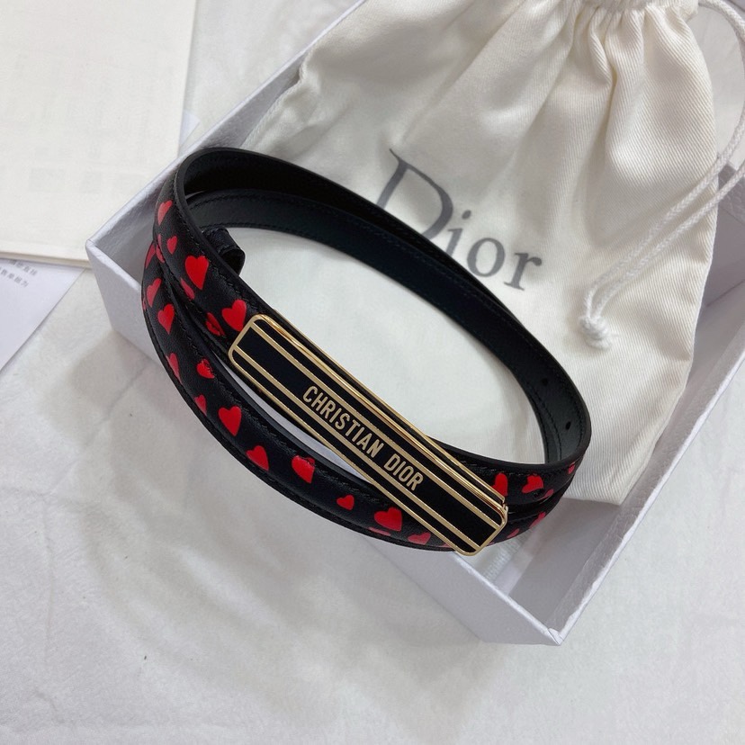 [TOP] Christian Dior Cow Leather Paired With Enamel Waistband Buckle - White
