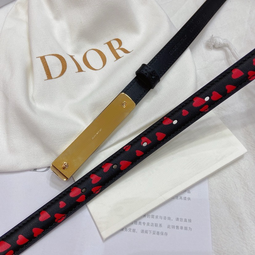[TOP] Christian Dior Cow Leather Paired With Enamel Waistband Buckle - White