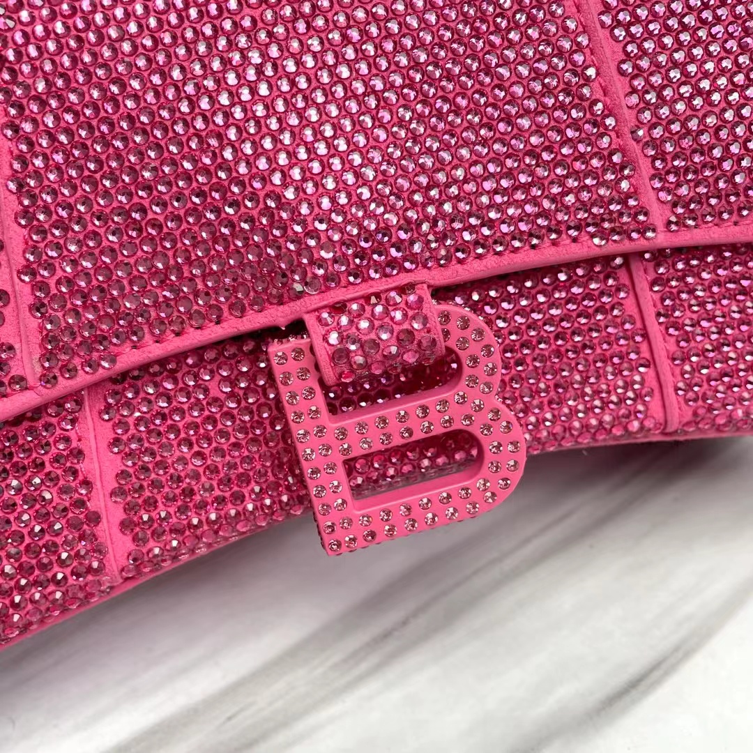 [TOP] BALENCIAGA Paste Drill Hourglass Bag 19x8x21cm - Rose Pink