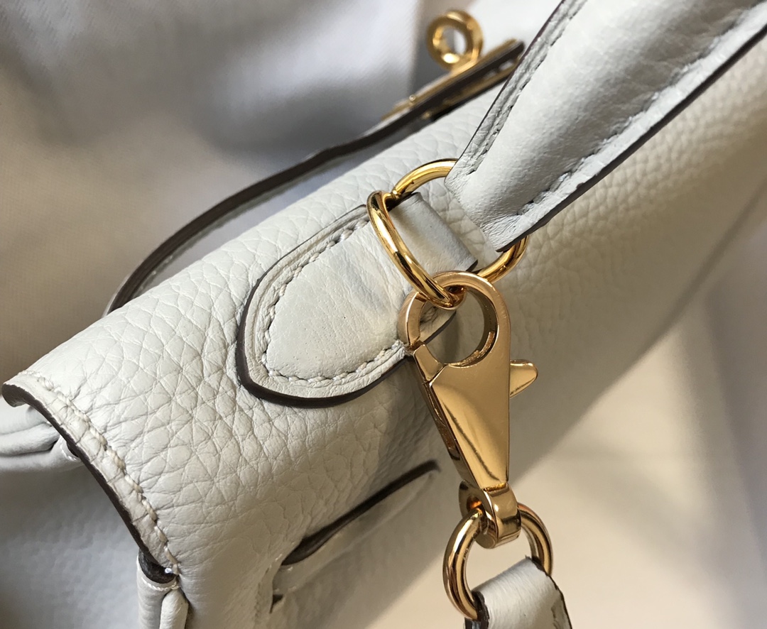 [TOP] HERMES Kelly Togo Leather 25cm/28cm/32cm - Pearl Gray & GHW