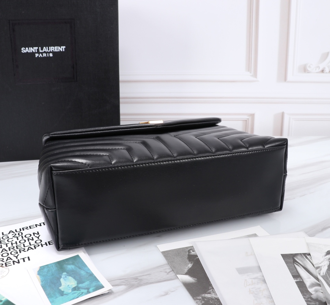 [TOP] Yves Saint Laurent YSL LouLou Bag 32x22x10cm - Black with GHW