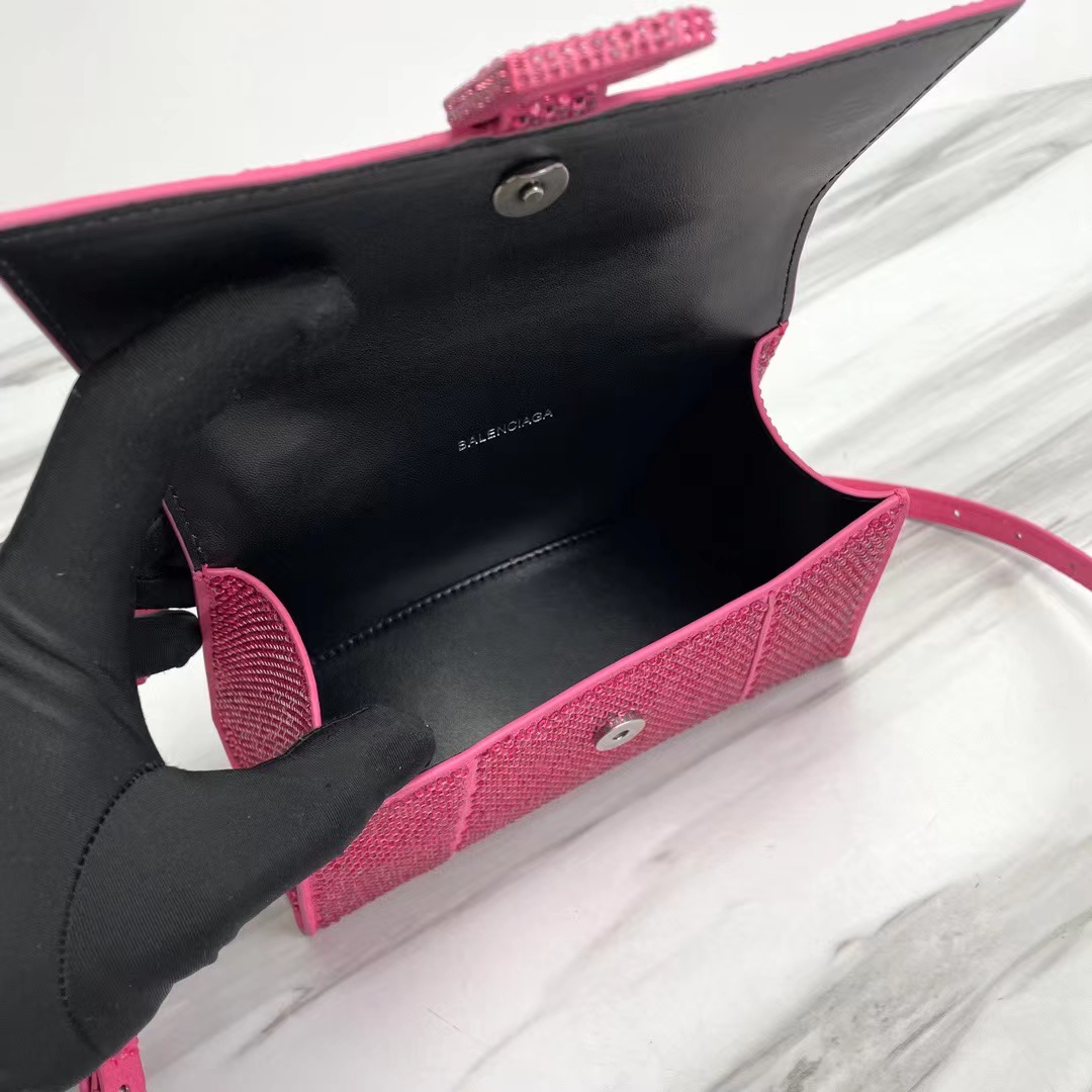 [TOP] BALENCIAGA Paste Drill Hourglass Bag 19x8x21cm - Rose Pink