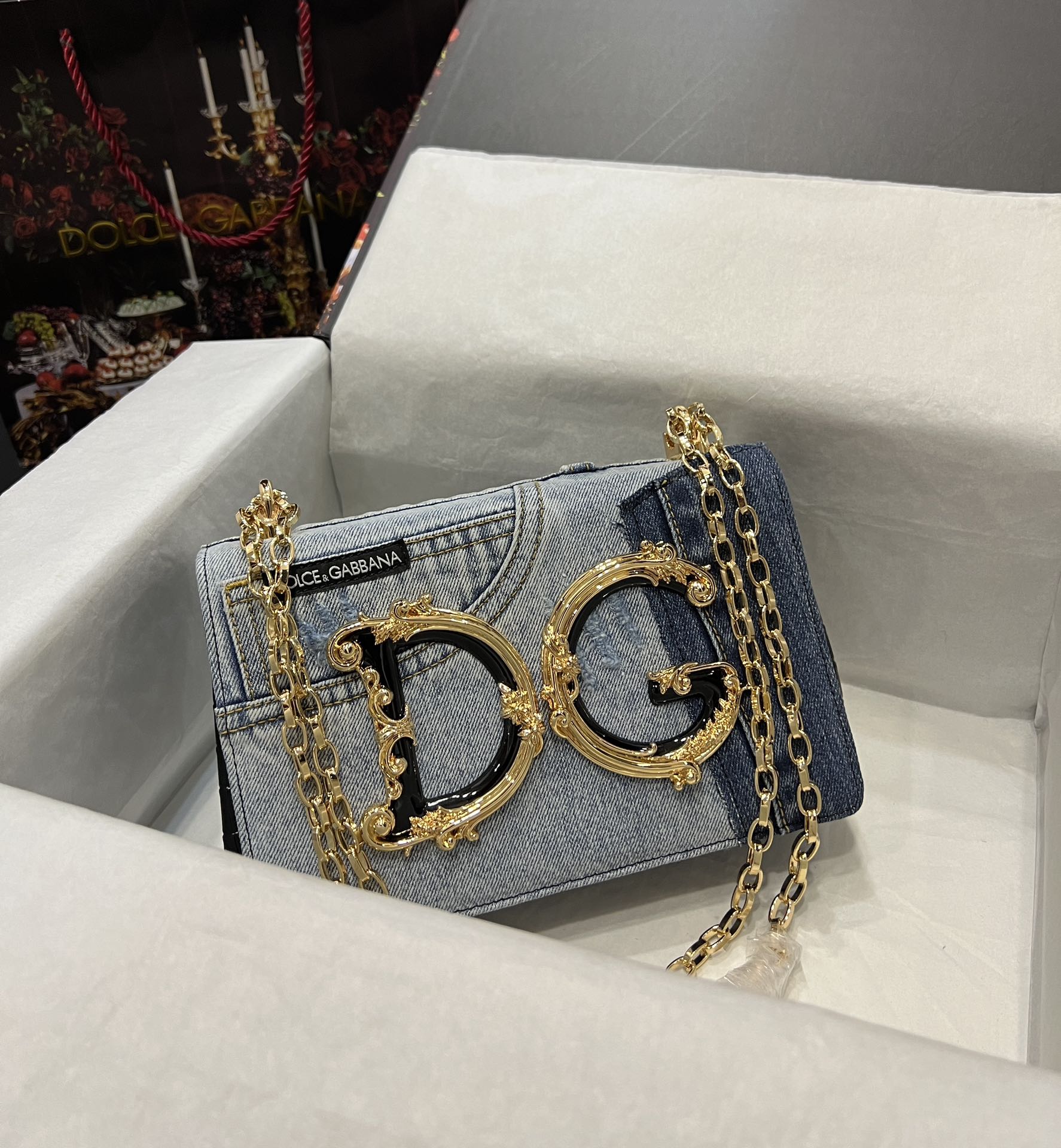 [TOP] Dolce & Gabbana D&G DG Girls Bag Cowhide and Denim 23x17x6.5cm - 4 Color