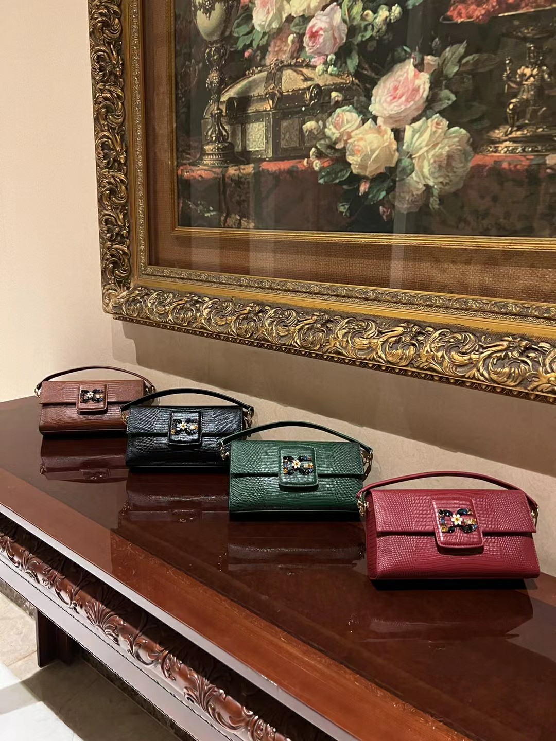 [TOP] Dolce & Gabbana D&G Bag Cowhide Lizard Pattern - 4 Color