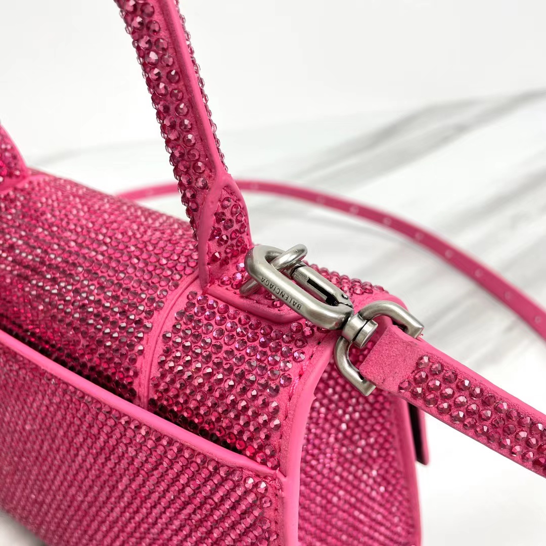 [TOP] BALENCIAGA Paste Drill Hourglass Bag 19x8x21cm - Rose Pink