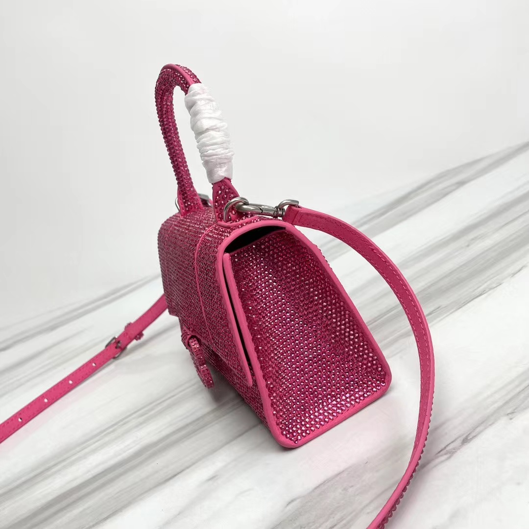 [TOP] BALENCIAGA Paste Drill Hourglass Bag 19x8x21cm - Rose Pink