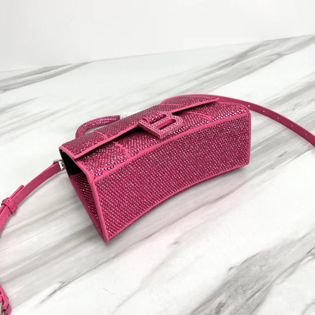 [TOP] BALENCIAGA Paste Drill Hourglass Bag 19x8x21cm - Rose Pink