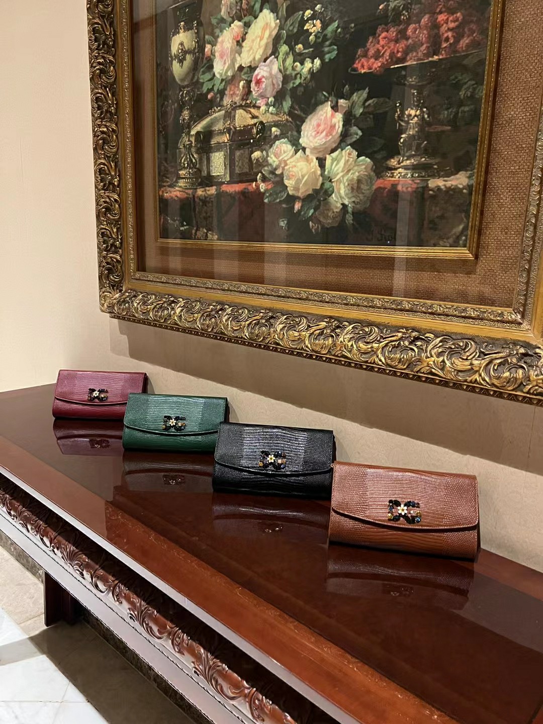 [TOP] Dolce & Gabbana D&G Bag Cowhide Lizard Pattern - 4 Color