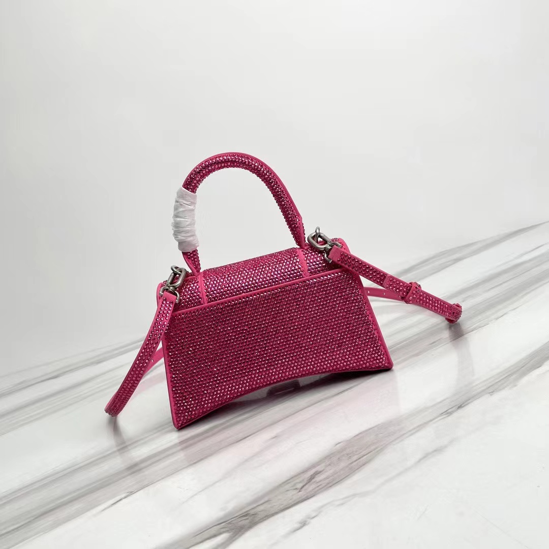 [TOP] BALENCIAGA Paste Drill Hourglass Bag 19x8x21cm - Rose Pink
