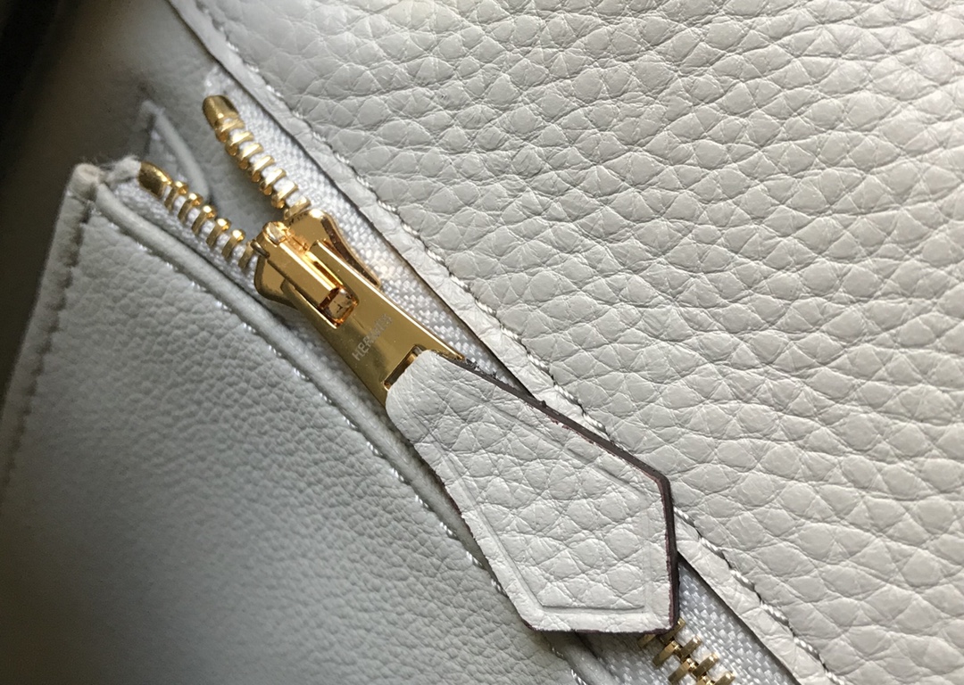 [TOP] HERMES Kelly Togo Leather 25cm/28cm/32cm - Pearl Gray & GHW
