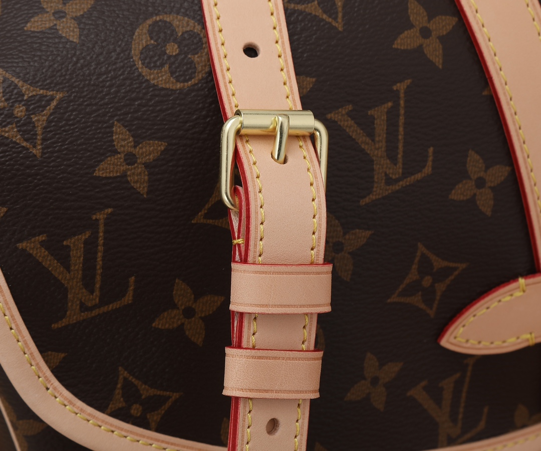 [TOP] Louis Vuitton LV Monogram Cowhide Diane Bag - 28x11x20cm-Brown