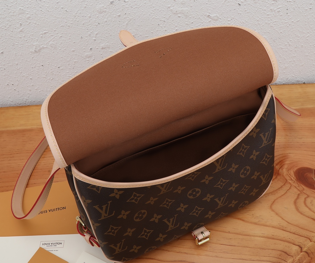 [TOP] Louis Vuitton LV Monogram Cowhide Diane Bag - 28x11x20cm-Brown