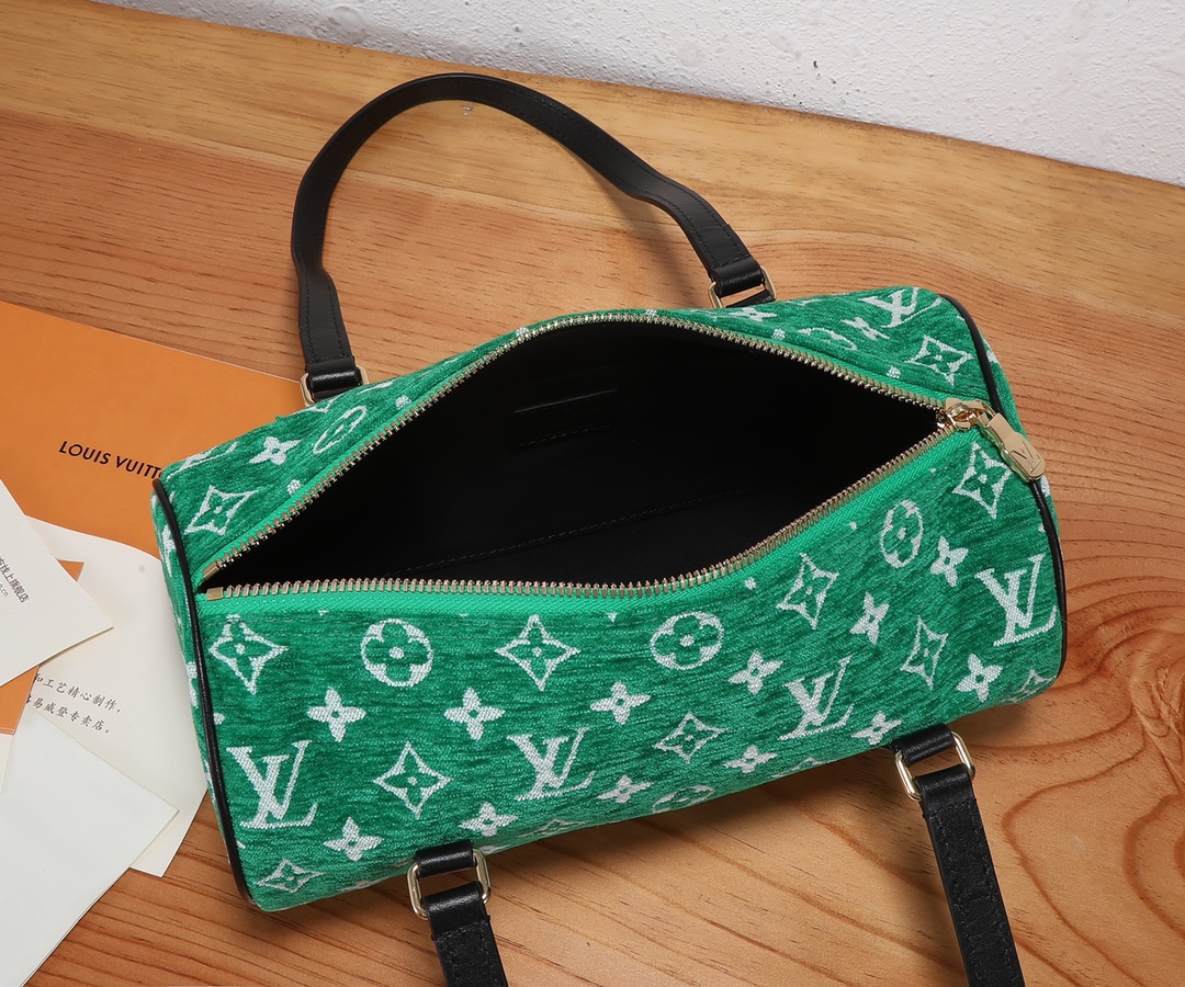 [TOP] Louis Vuitton LV Velvet Handbags 31x15x15cm - Green