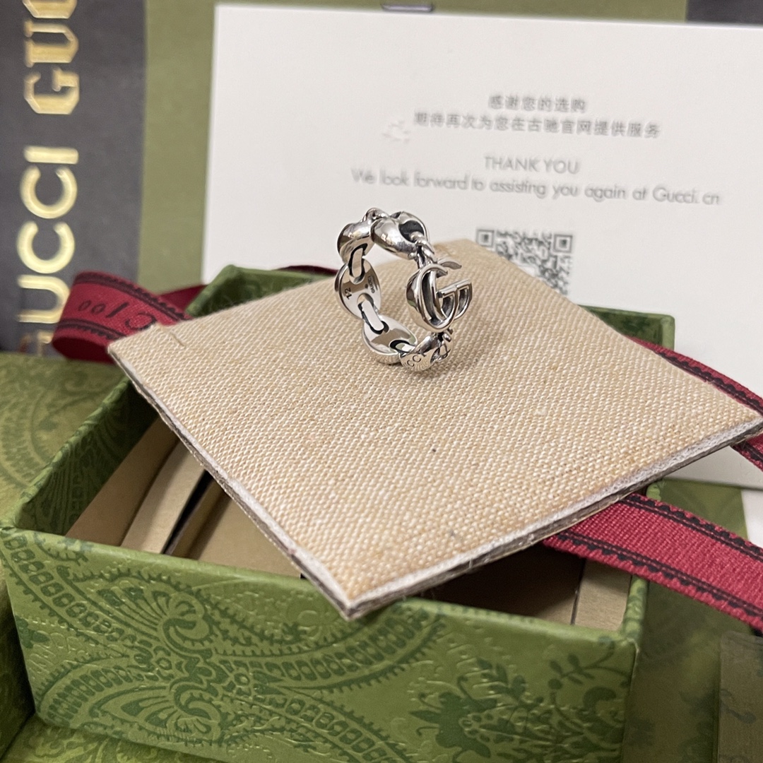 [TOP] GUCCI Pig Nose Ring - Silver