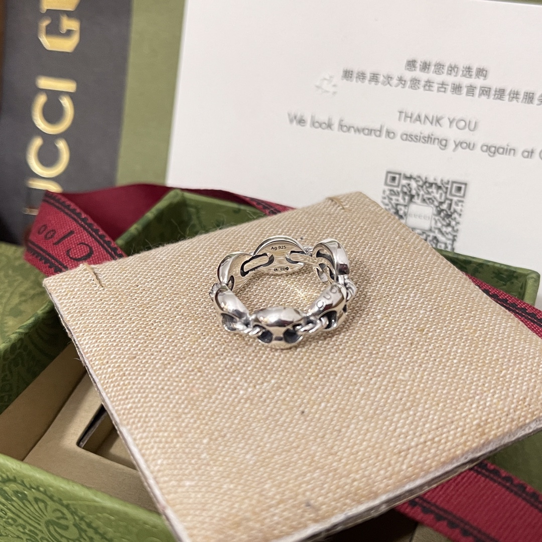 [TOP] GUCCI Pig Nose Ring - Silver