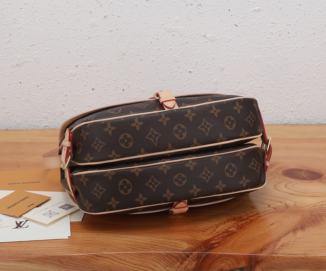 [TOP] Louis Vuitton LV Monogram Cowhide Diane Bag - 28x11x20cm-Brown