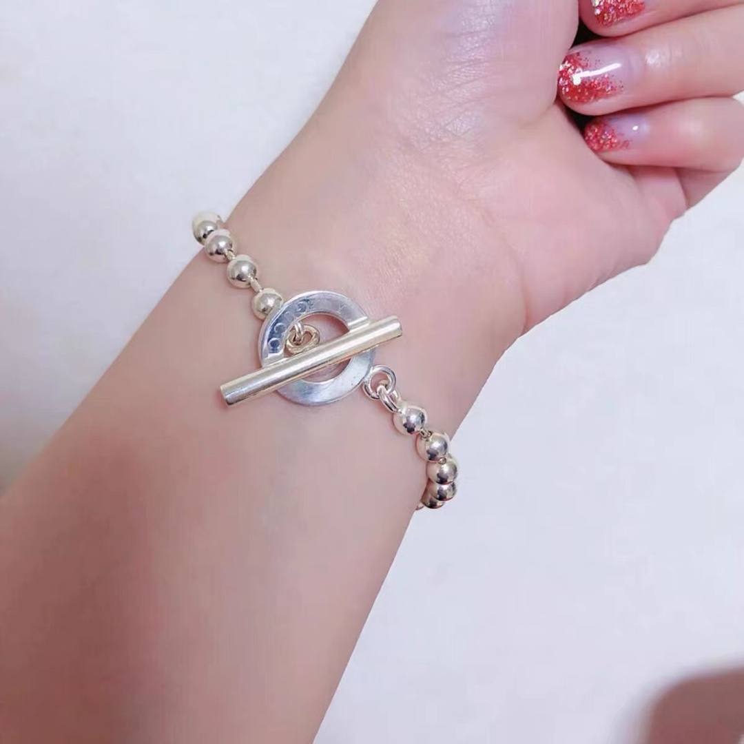 [TOP] GUCCI Silver Bead OT Buckle Bracelet